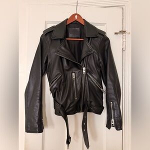 All Saints • Black Leather Biker Jacket
